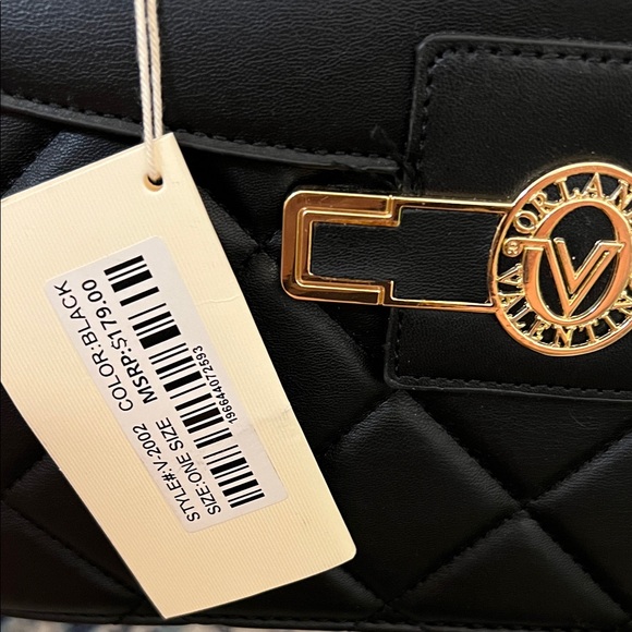 Valentino Orlandi Black Quilted Satchel w/ Crossbody NWT - Picture 2 of 10